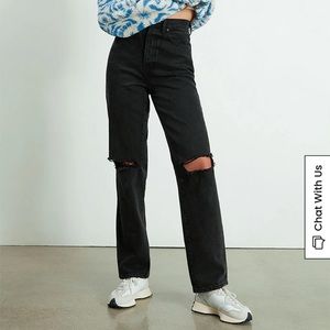 PacSun eco black distressed Dad jeans